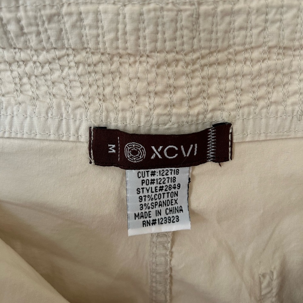 XCVI BEIGE XCVI WILLOW WIDE LEG STRETCH POPLIN PANTS SIZE MEDIUM - Picture 6 of 9